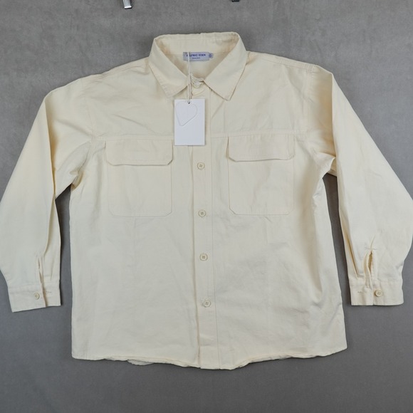 NWT Aelfric Eden Shirt Men Long Sleeve Button Up Canvas Utility Sz Medium Yellow - Picture 1 of 8